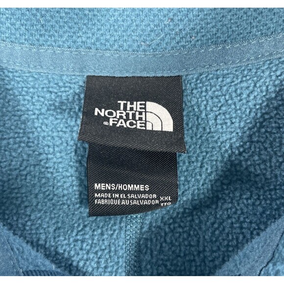 The North Face Mens XXL Teal Textured Quarter 1/4 Zip Pullover Jacket - Picture 3 of 8